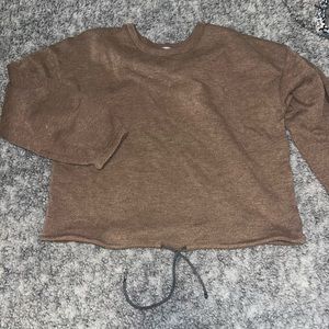 ZARA BROWN CROPPED CREWNECK